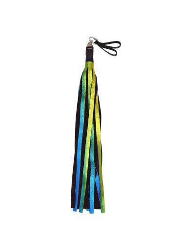 Metallic Leather Floggers, w/Fingerloops (Available in multiple dazzling colors)
