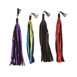 Metallic Leather Floggers, w/Fingerloops (Available in multiple dazzling colors)