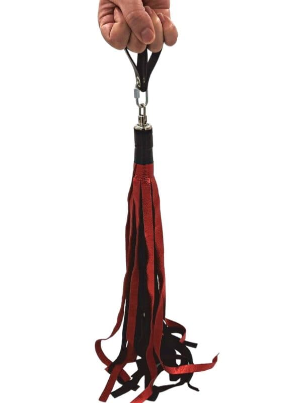 Metallic Leather Floggers, w/Fingerloops (Available in multiple dazzling colors) - Image 6