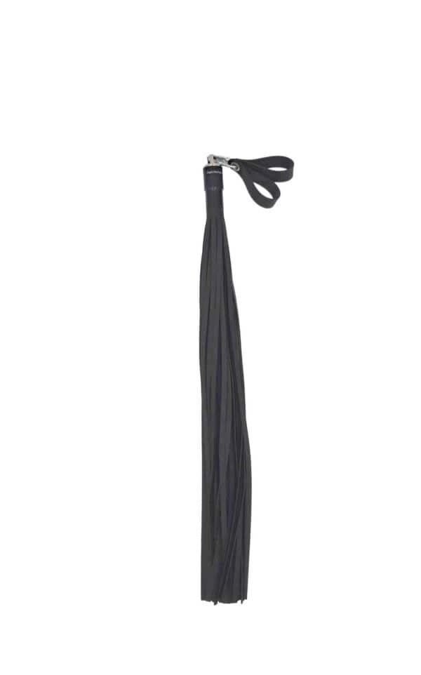 Painful Rubber 1/4” Flogger, Black, for Maximum Ouch - Image 4