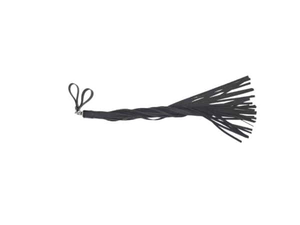 Painful Rubber 1/4” Flogger, Black, for Maximum Ouch - Image 2