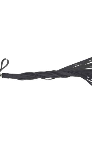 Painful Rubber 1/4” Flogger, Black, for Maximum Ouch