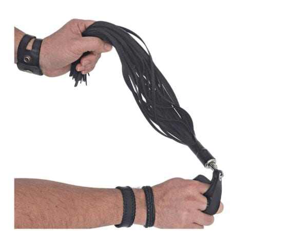 Painful Rubber 1/4” Flogger, Black, for Maximum Ouch - Image 3