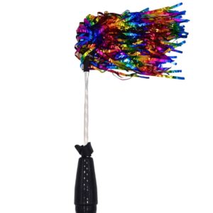 Festive Rainbow Mylar Flogger Accessory for Violet Wand w/ Strap