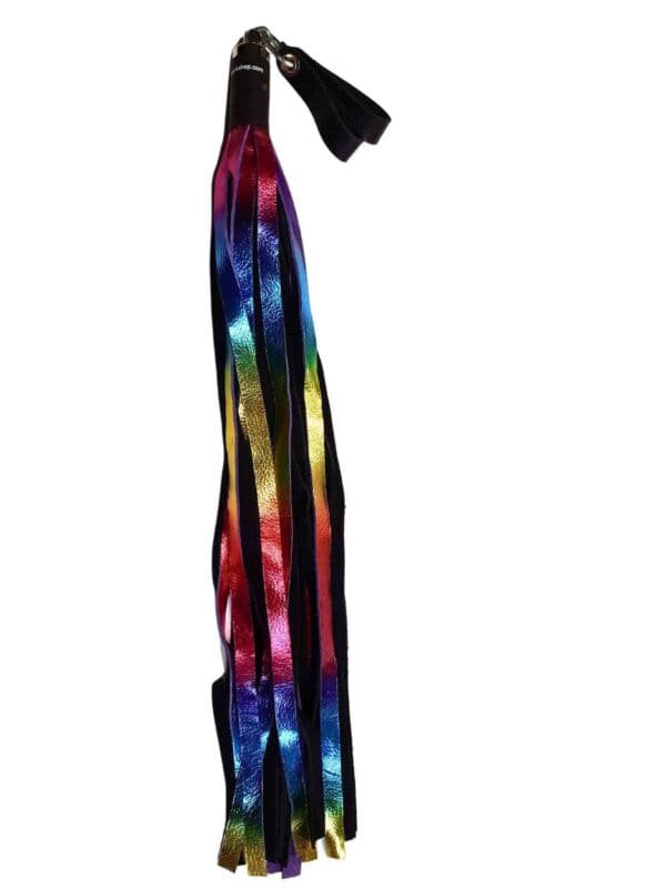 Metallic Leather Floggers, w/Fingerloops (Available in multiple dazzling colors) - Image 15