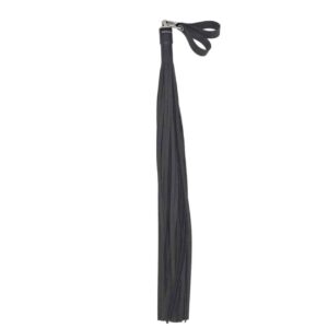 Painful Rubber 1/4” Flogger, Black, for Maximum Ouch