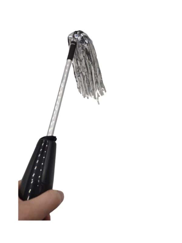 Shocking Silver Mylar Flogger, Violet Wand Toy - Image 2