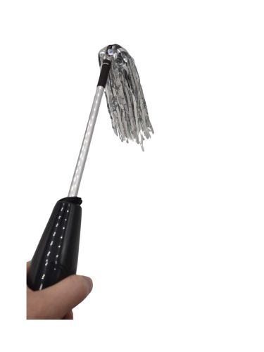 Shocking Silver Mylar Flogger, Violet Wand Toy